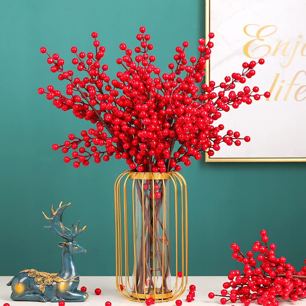 Artificial Vivid Red Berry Ste - огляд і ціна Christmas Wreath Fake