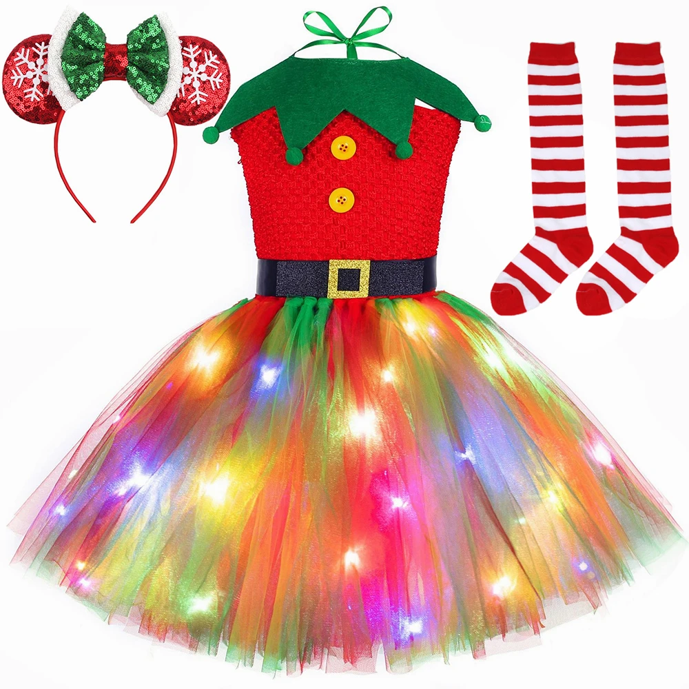 Christmas Tutu Dress Red Green - огляд і ціна Elf Costume Christmas