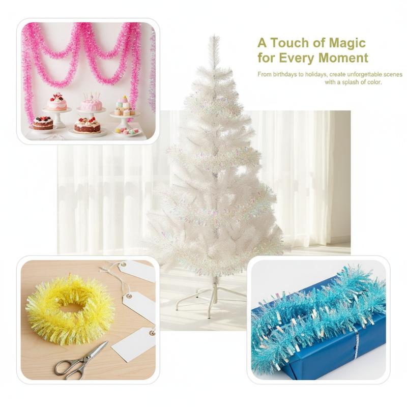 Light Green Iridescent Hologra - огляд і ціна Tinsel Garland Decoration