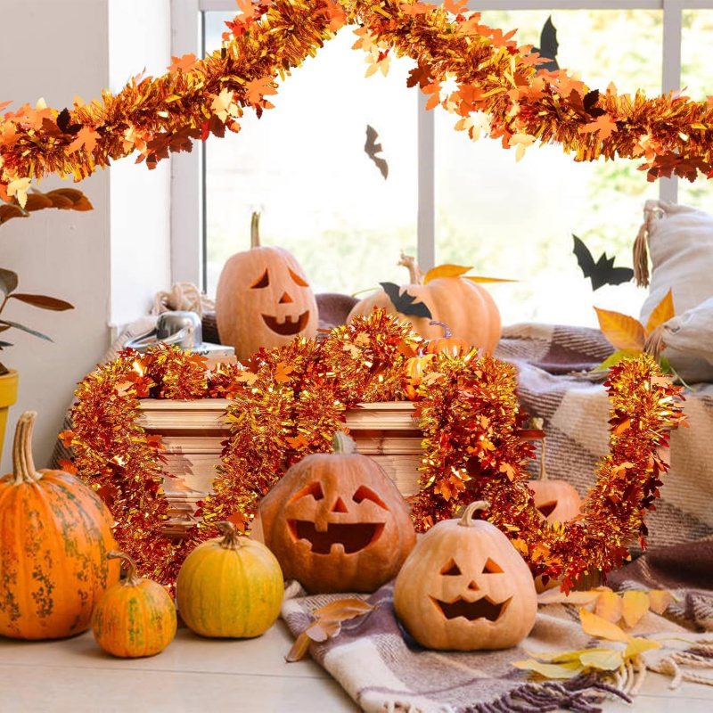 2pcs Thanksgiving Fall Maple L - огляд і ціна Tinsel Garland Decoration