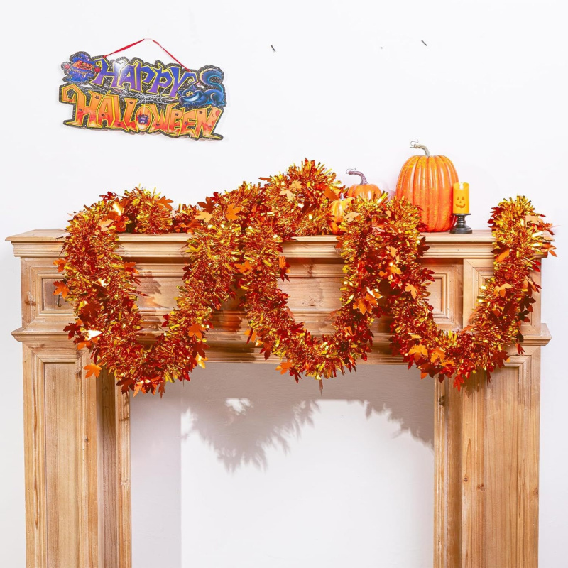 2pcs Thanksgiving Fall Maple L - огляд і ціна Tinsel Garland Decoration