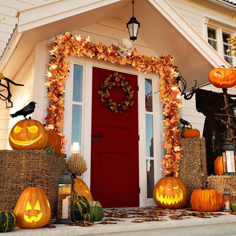 2pcs Thanksgiving Fall Maple L - огляд і ціна Tinsel Garland Decoration
