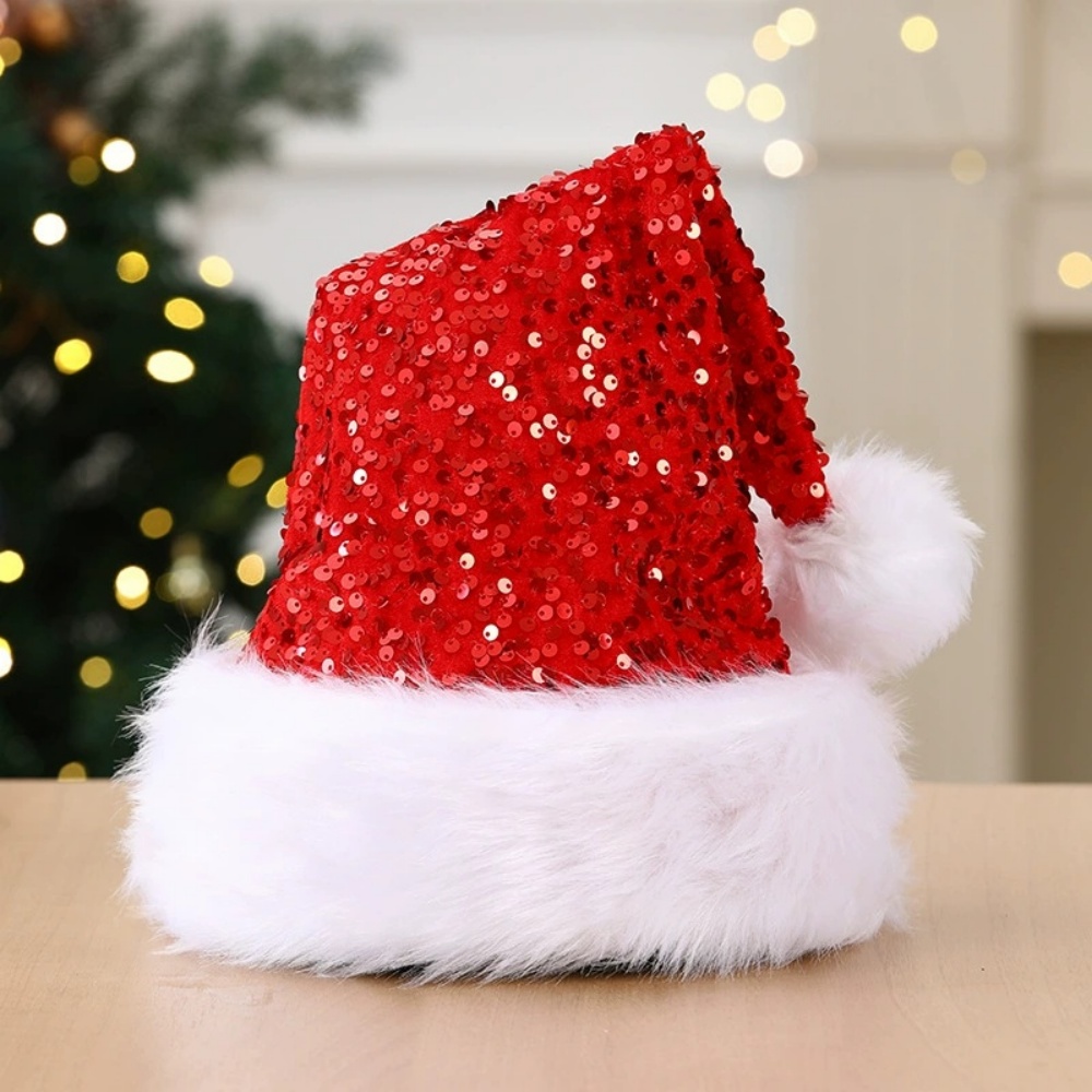 Plush Solid Color Sparkle Sequ - огляд і ціна Santa Hat Plush