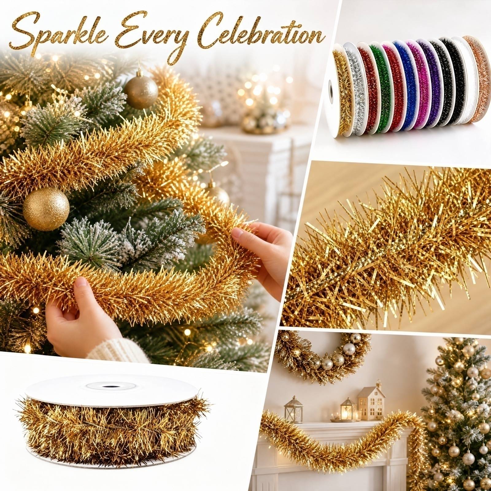 Plastic Wire Garland 5m Long 9 - огляд і ціна Tinsel Garland Decoration