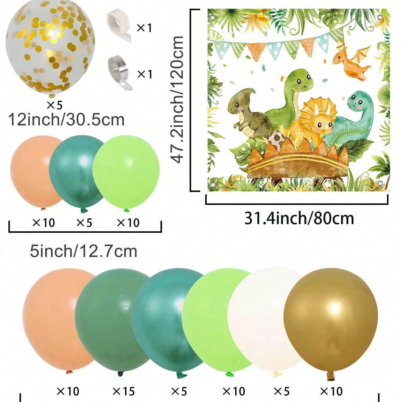 Dinosaur Balloon Set Arch for  - огляд і ціна Tinsel Garland Decoration