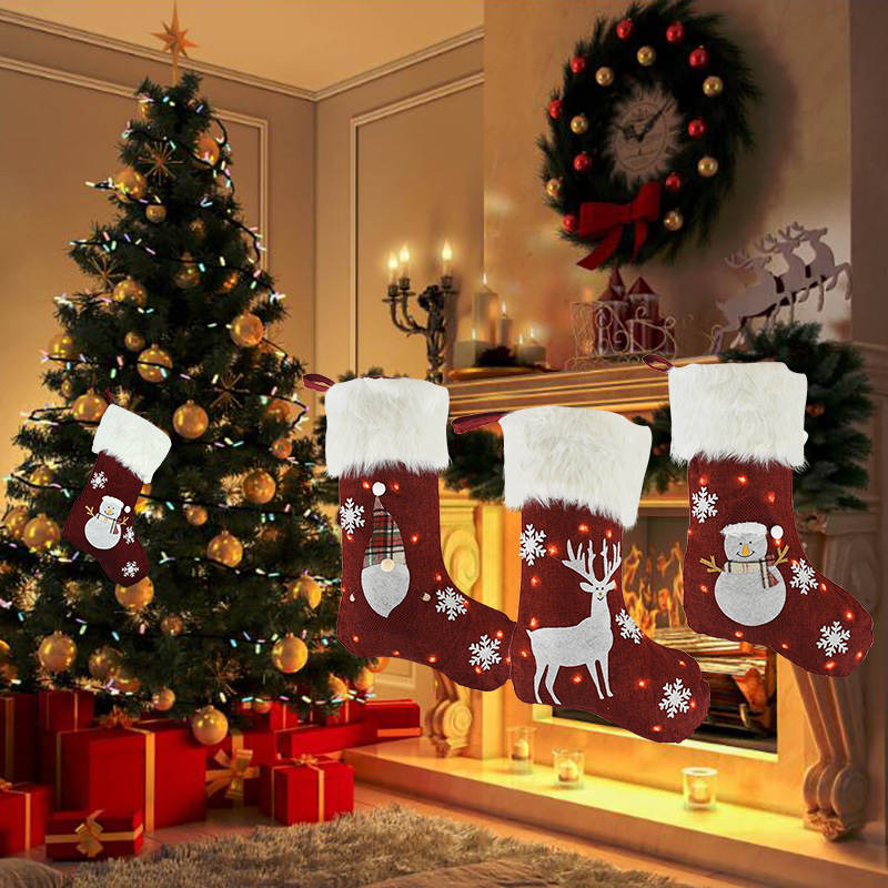 Christmas Socks With Led Light - огляд і ціна Christmas Stocking Hanging