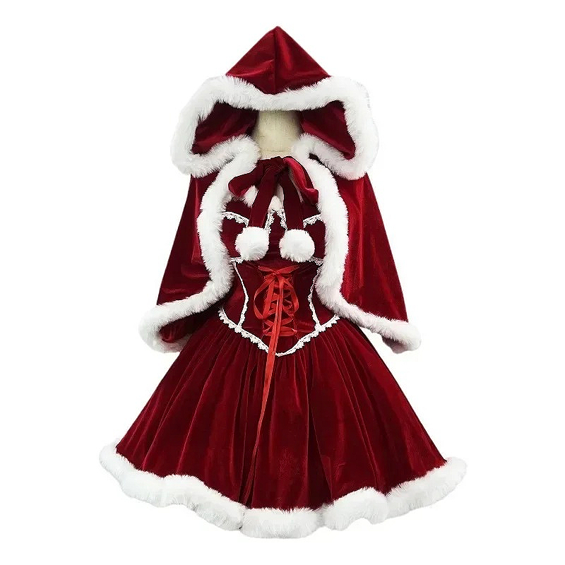 New Year Red Dress Cloak Cospl - огляд і ціна Elf Costume Christmas