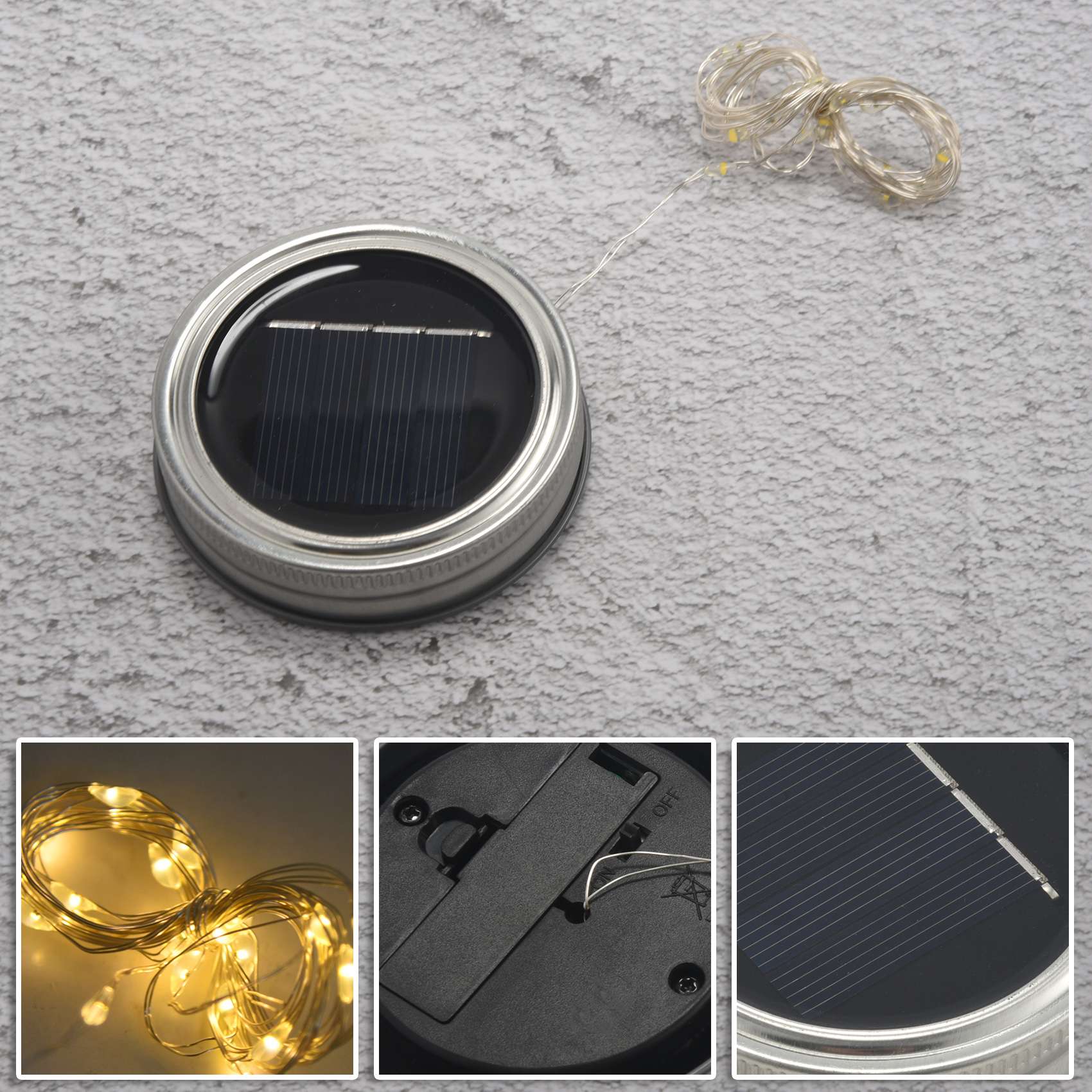 BMBY-Solar Jar Lid Lights, 6 P - огляд і ціна Led Fairy String Lights